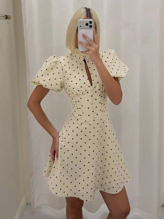 Linear Dot Mini Dress
