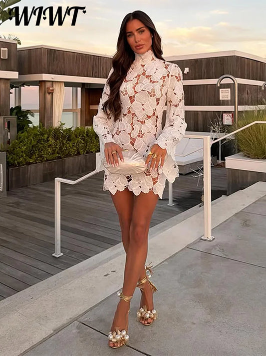 Floral Lace Mini Dress