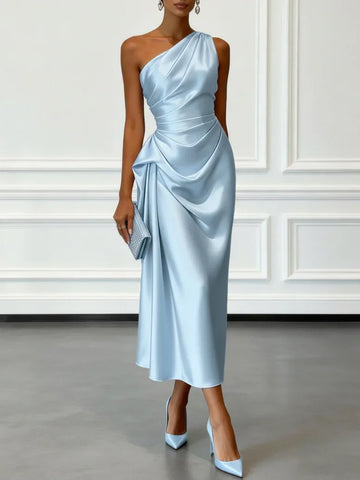 Aurelle Satin Midi Dress