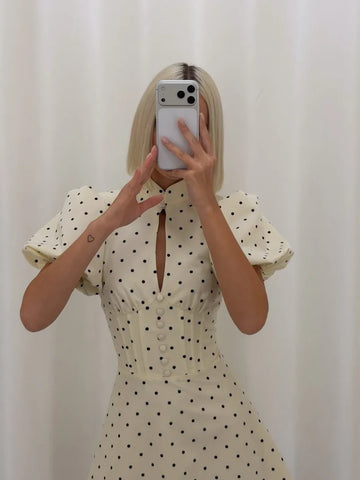 Linear Dot Mini Dress